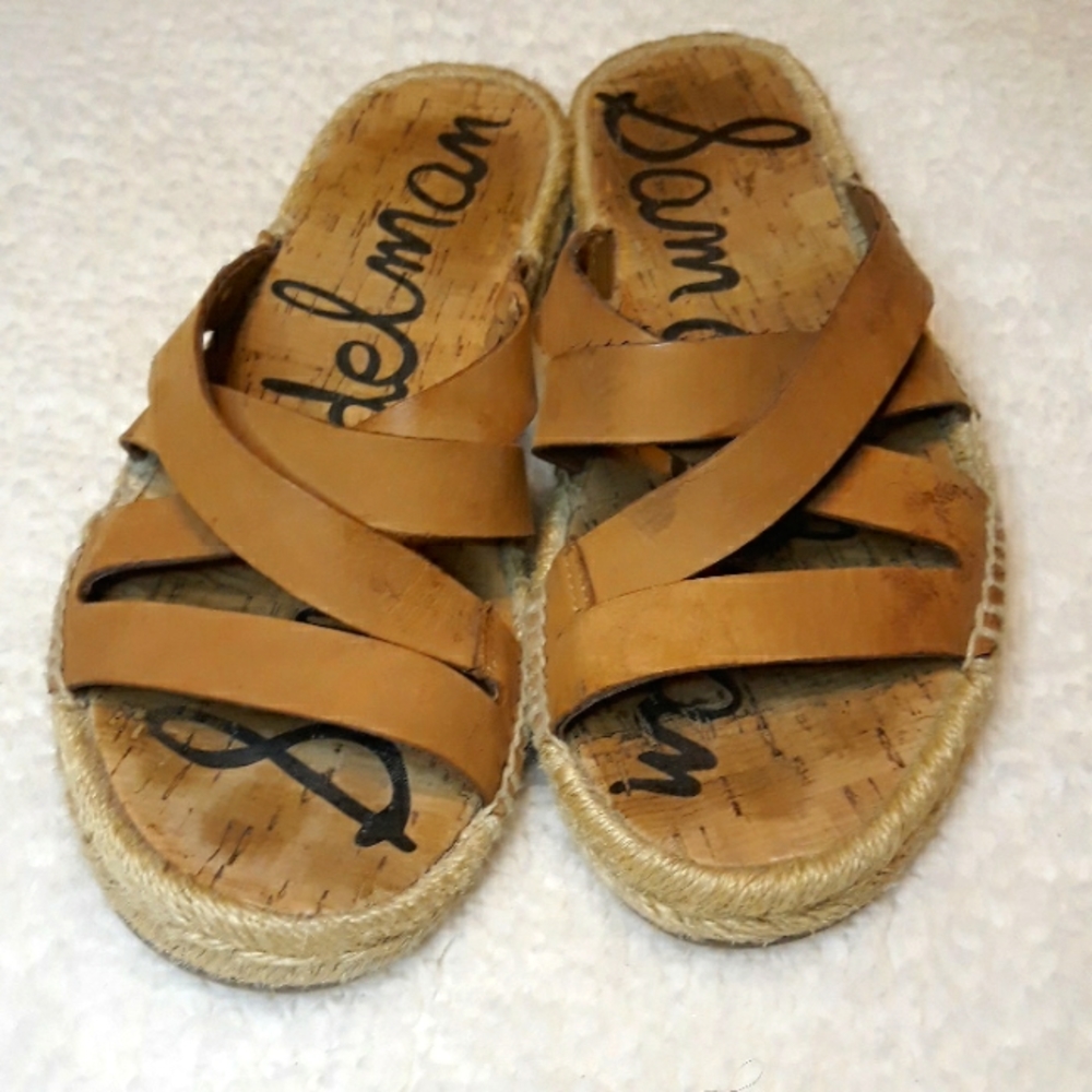 Sam Edelman Leather Brown Espadrilles Sandals